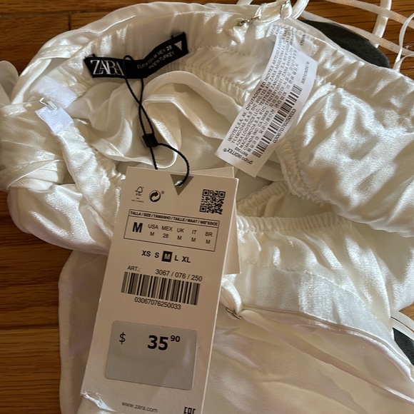 NWT Zara Silk Tie Blouse - Picture 5 of 5